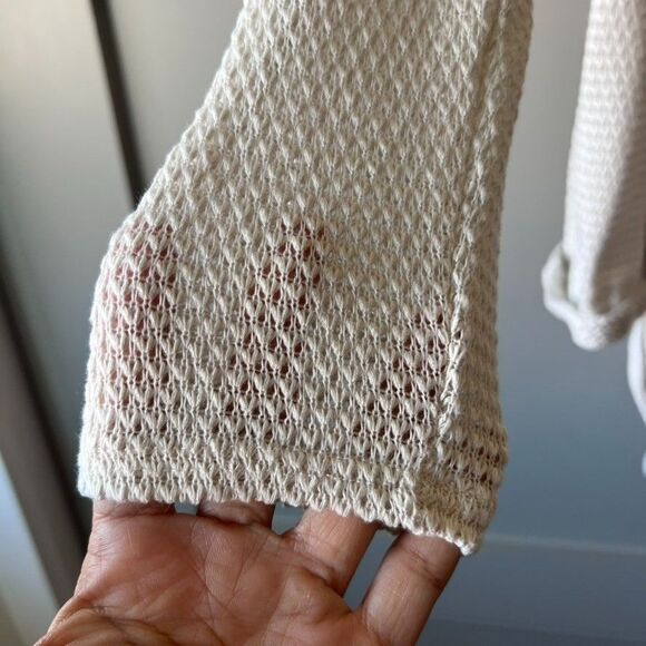 Volcom Go Go Wrap Cardigan Women Medium Beige Knit Long Sleeve Open Front Casual - Picture 4 of 10